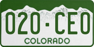CO license plate 020CEO