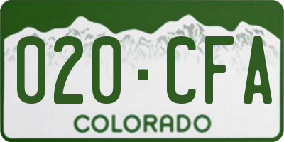 CO license plate 020CFA