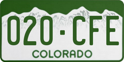 CO license plate 020CFE