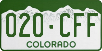 CO license plate 020CFF