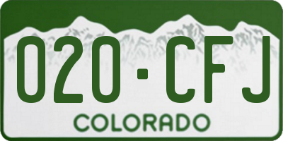 CO license plate 020CFJ