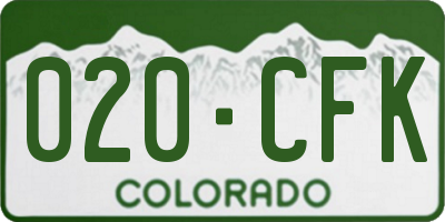 CO license plate 020CFK