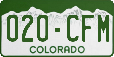 CO license plate 020CFM