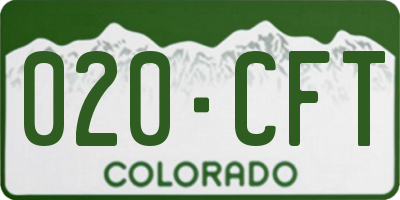 CO license plate 020CFT