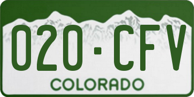 CO license plate 020CFV
