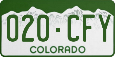 CO license plate 020CFY