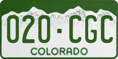CO license plate 020CGC