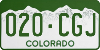 CO license plate 020CGJ