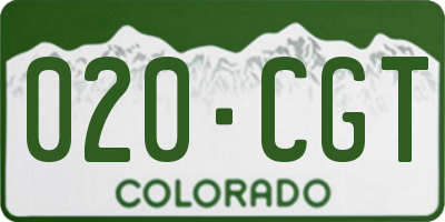 CO license plate 020CGT