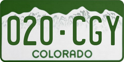 CO license plate 020CGY