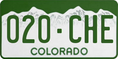 CO license plate 020CHE