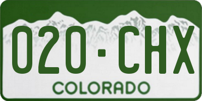CO license plate 020CHX