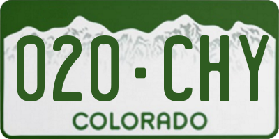 CO license plate 020CHY