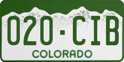 CO license plate 020CIB
