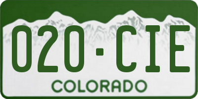 CO license plate 020CIE