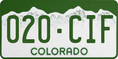 CO license plate 020CIF