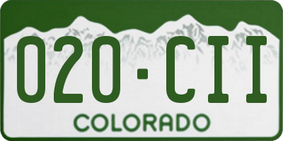CO license plate 020CII