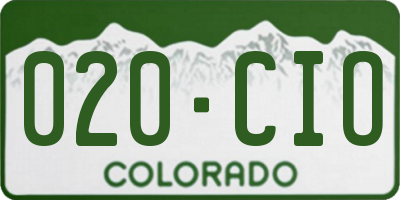 CO license plate 020CIO