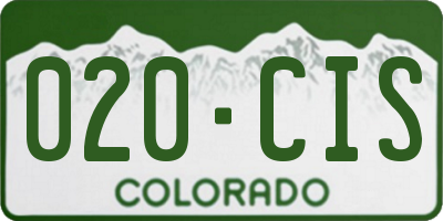 CO license plate 020CIS