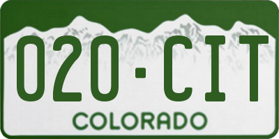 CO license plate 020CIT