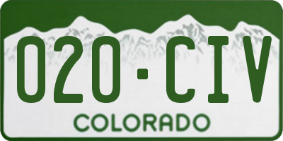 CO license plate 020CIV