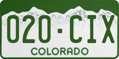 CO license plate 020CIX