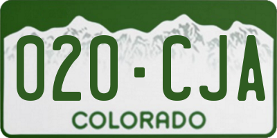 CO license plate 020CJA