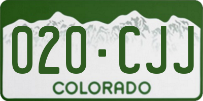 CO license plate 020CJJ