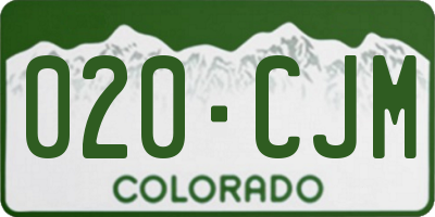 CO license plate 020CJM