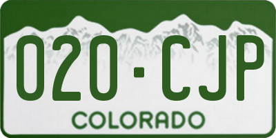 CO license plate 020CJP