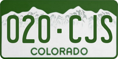 CO license plate 020CJS