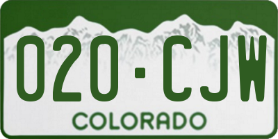 CO license plate 020CJW