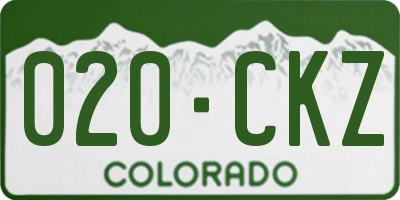 CO license plate 020CKZ