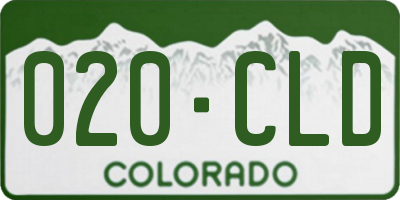 CO license plate 020CLD