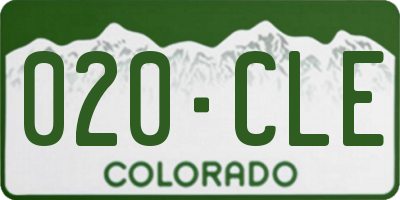 CO license plate 020CLE