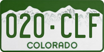 CO license plate 020CLF