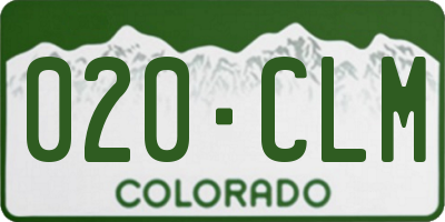 CO license plate 020CLM