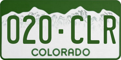 CO license plate 020CLR