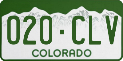 CO license plate 020CLV