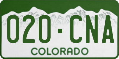 CO license plate 020CNA