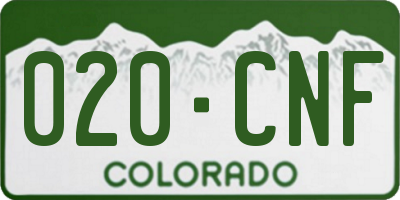 CO license plate 020CNF