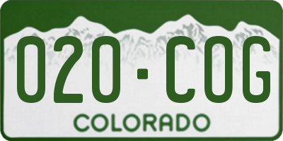 CO license plate 020COG