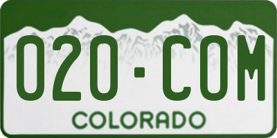 CO license plate 020COM