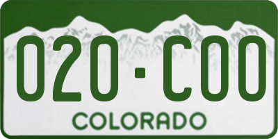 CO license plate 020COO