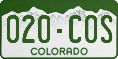 CO license plate 020COS