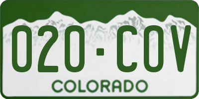 CO license plate 020COV