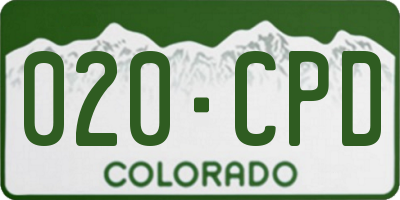 CO license plate 020CPD