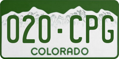CO license plate 020CPG