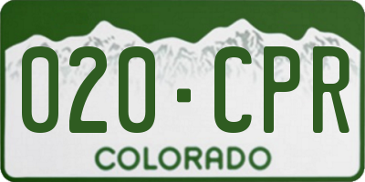 CO license plate 020CPR