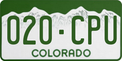 CO license plate 020CPU